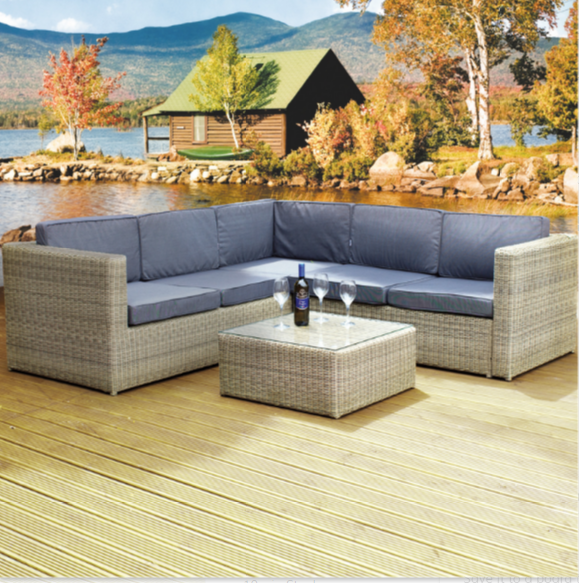 Cozy Bay Hampton 5 Seater Sectional Sofa Set with Cushions