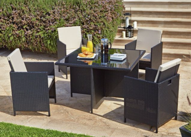 Cube Rattan Effect 4 Seater Patio Set