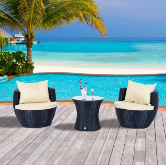 Homcom Outsunny 2 Seater Conversation Set with Cushions